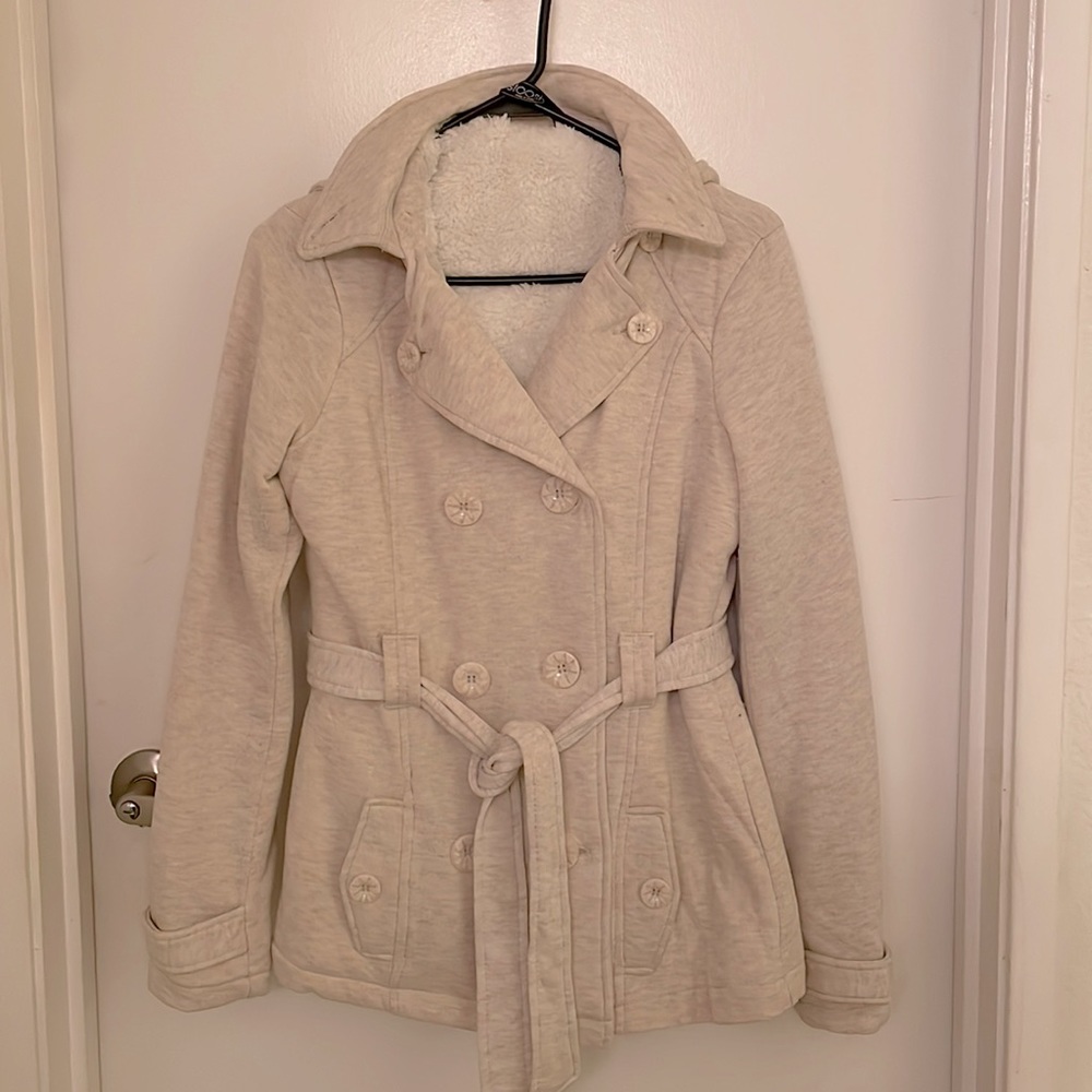 Sherpa lined peacoat style jacket